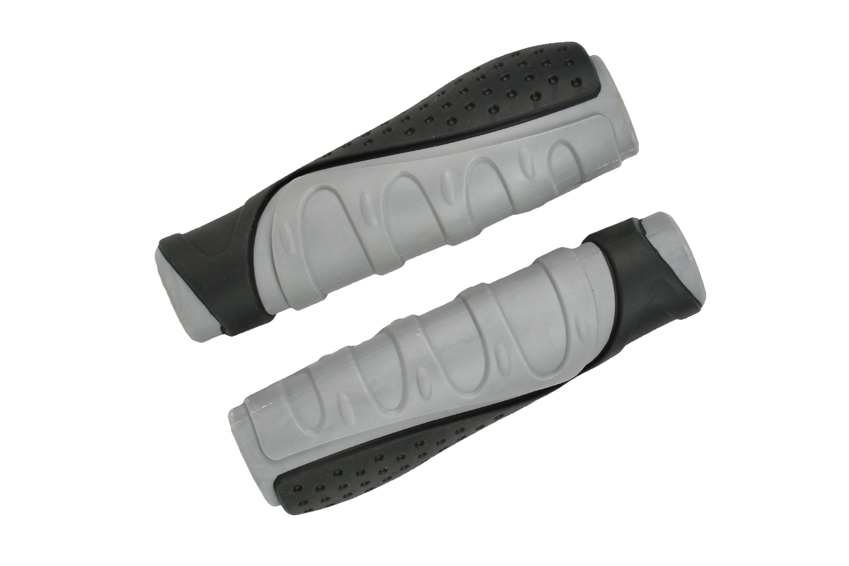 Грипсы MTB HL-G301 130mm, эргономические, резина, черно-серые