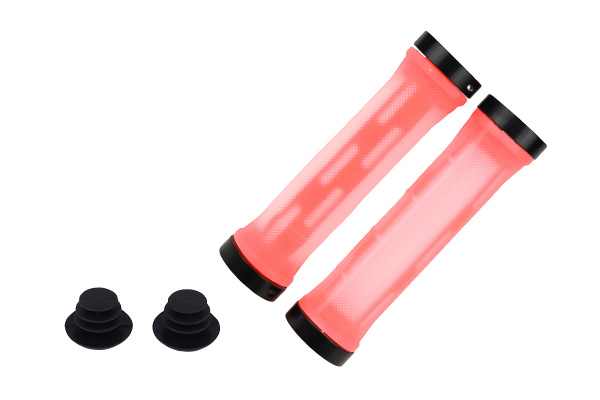 Грипсы MTB HL-G309, 130мм, с 2 грипстопами, под шестигранник, оранжевые Грипсы MTB HL-G309, 130мм, с 2 грипстопами, под шестигранник, оранжевые